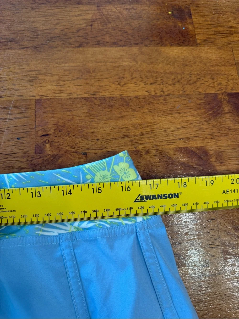 Brooks Women’s Running Skort Light Blue w/ Green Floral Waistband Pleated size L - Picture 4 of 10